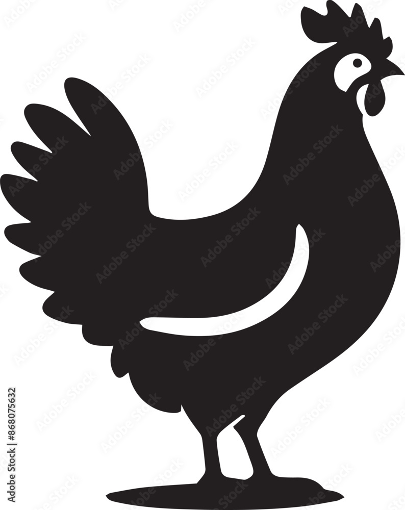 Hen Silhouette Vector Artwork