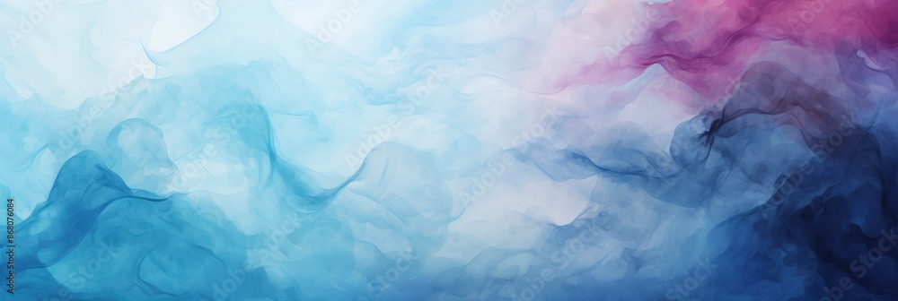 Fototapeta premium Abstract Blue and Pink Watercolor Painting