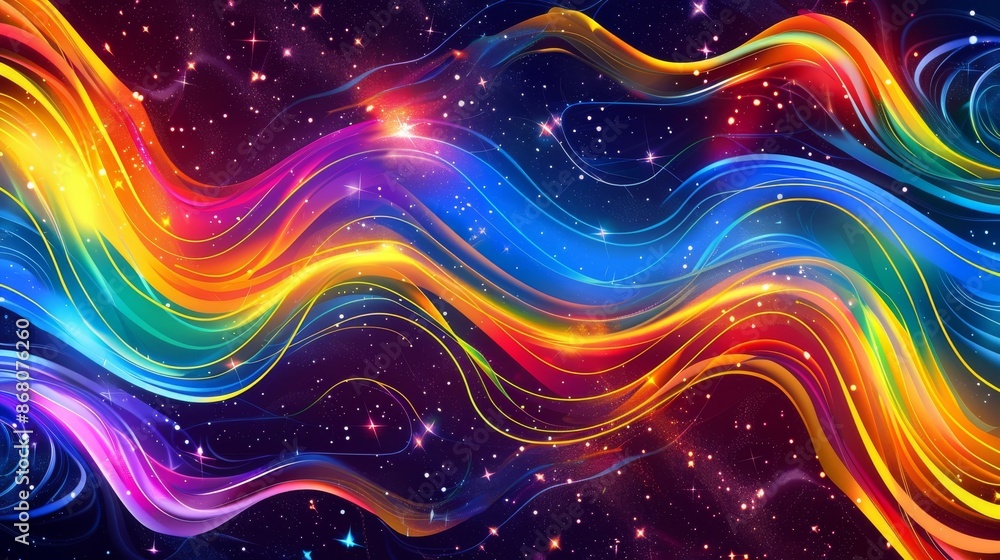 Abstract Cosmic Waves: A Vibrant Symphony of Color Abstract Cosmic Waves: A Vibrant Symphony of Color