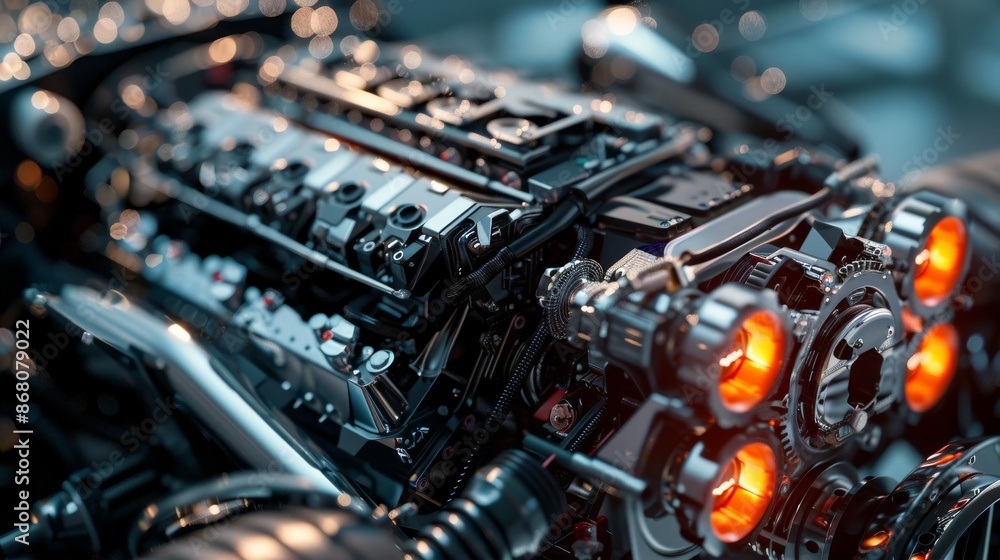 Closeup of a Detailed Engine Closeup of a Detailed Engine