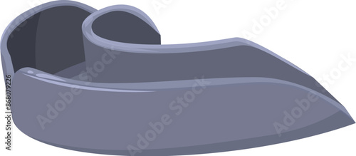 Gray mouthguard protecting teeth from injury during sports training or competition