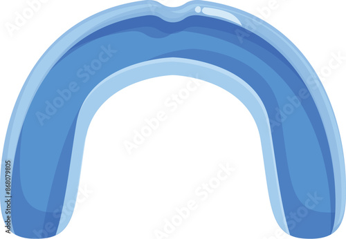 Blue mouth guard protecting teeth from injury, essential piece of equipment for contact sports