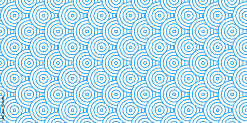 Overlapping Pattern Minimal diamond geometric waves spiral and abstract circle wave line. blue color seamless tile stripe geometric create retro square line backdrop white pattern background. Overlapping Pattern Minimal diamond geometric waves spiral and abstract circle wave line. blue color seamless tile stripe geometric create retro square line backdrop white pattern background.