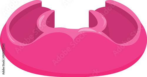 Pink baby toilet potty training isolated on a white background