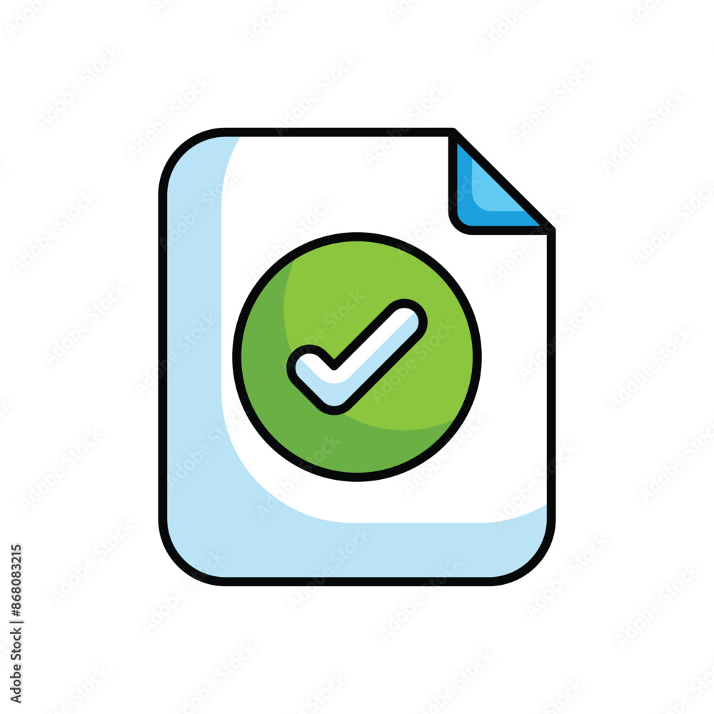 Document Approved icon design with white background stock illustration Document Approved icon design with white background stock illustration