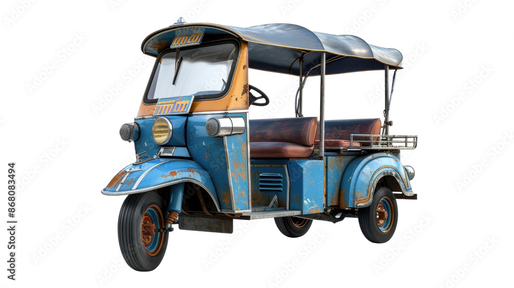 Obraz premium Tuktuk car taxi transportation in Thailand on transparent background