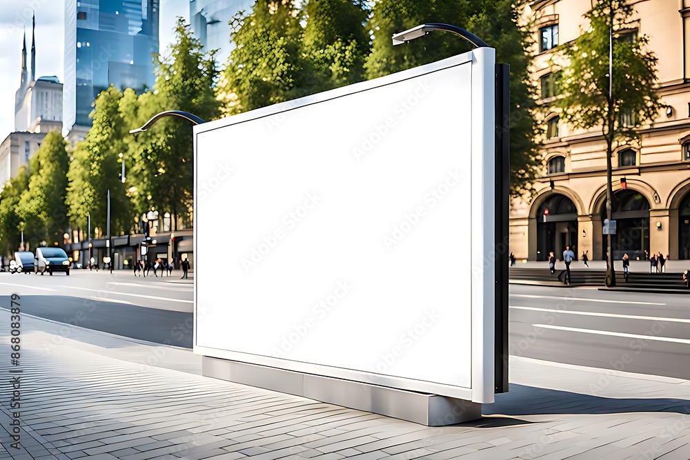 Blank white billboard mockup for advertising, Billboard in the city center mock up. Blank white billboard mockup for advertising, Billboard in the city center mock up.
