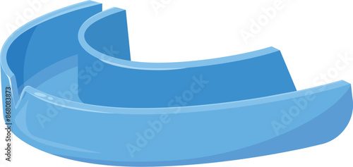 Blue mouth guard protecting teeth from injury during sports training or competition