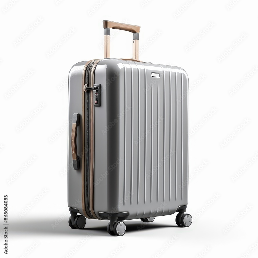Silver Suitcase with Gold Accents Silver Suitcase with Gold Accents
