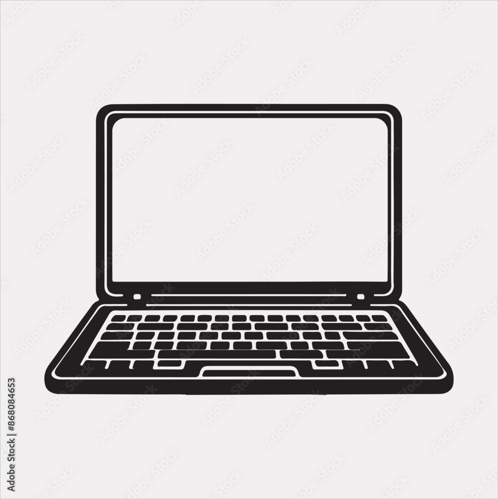 laptop silhouette vector on a White Background laptop silhouette vector on a White Background