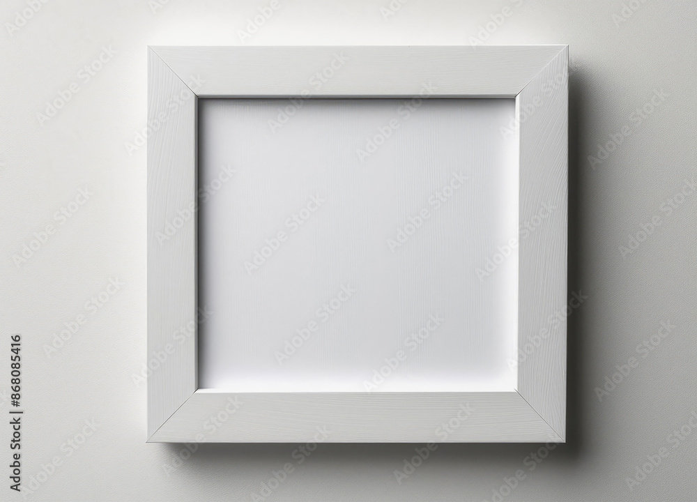 White blank wood frame on white wall background White blank wood frame on white wall background
