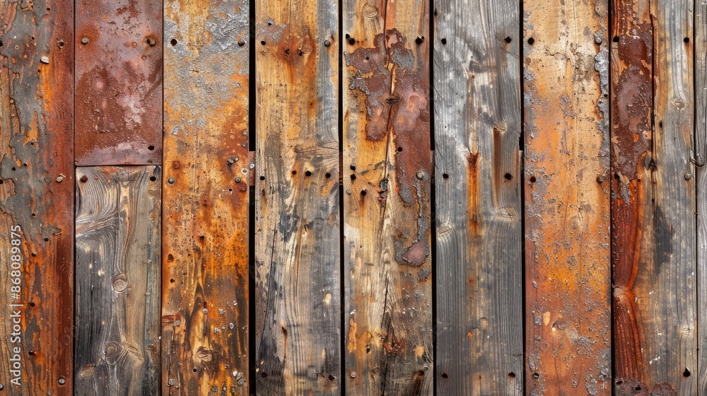 Rusty galvanized steel planks in abstract background Rusty galvanized steel planks in abstract background