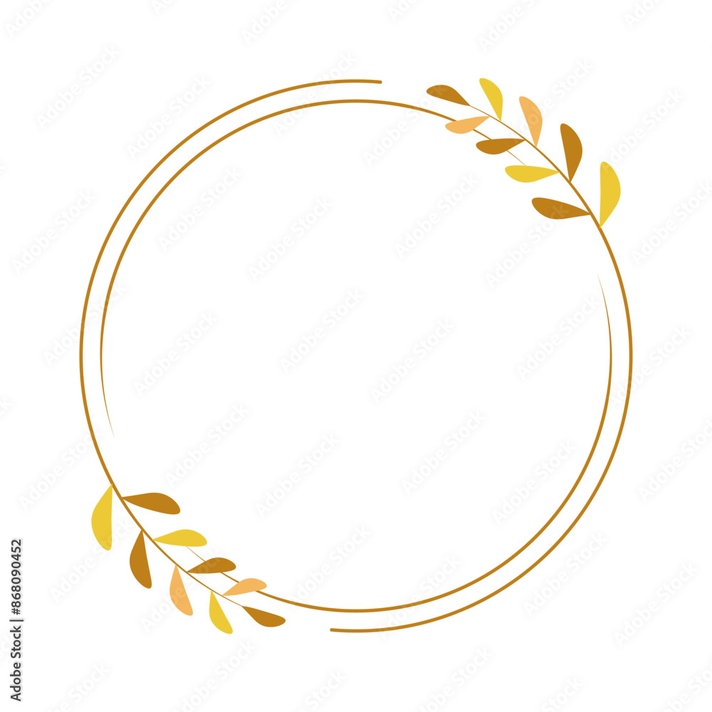 Hand drawn floral wreath, Floral wreath with leaves for wedding. Hand drawn floral wreath, Floral wreath with leaves for wedding.