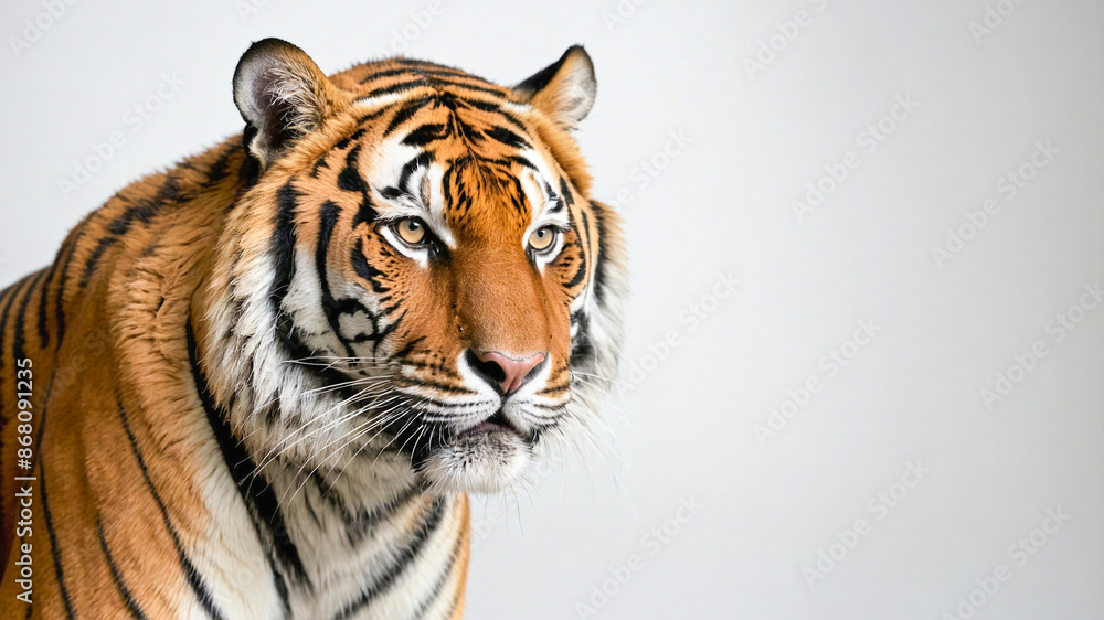 tiger in the studio background white tiger in the studio background white