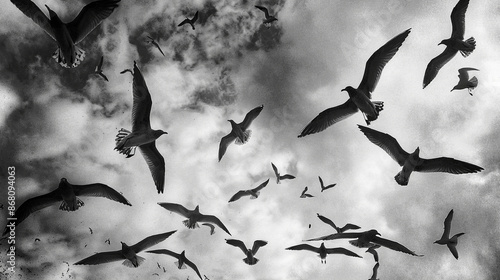 bats flying in the sky photo