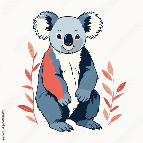 Cheerful Cartoon Koala Illustration photo