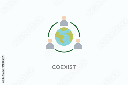 Coexist Vector Icon Or Logo Illustration photo