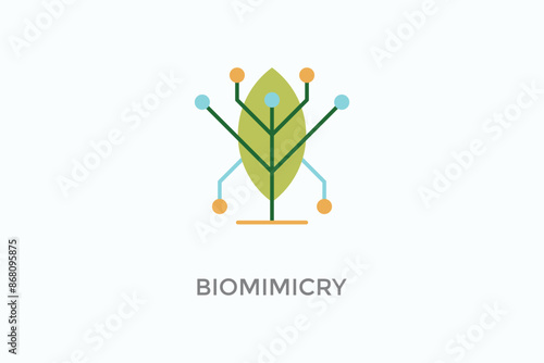 Biomimicry Vector Icon Or Logo Illustration