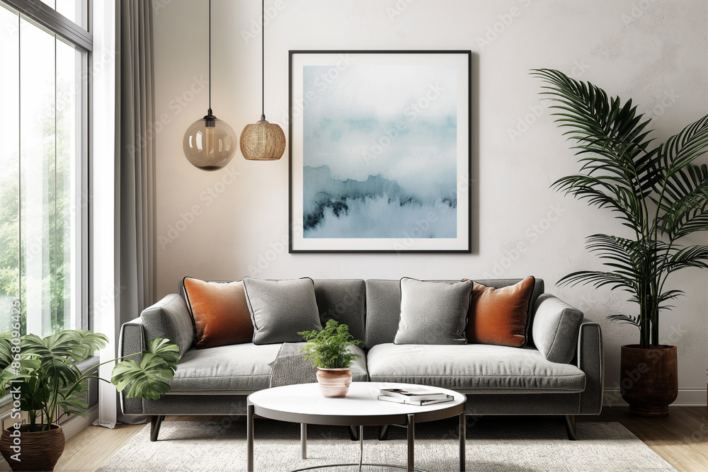 Frame mockup, ISO A paper size. Home Office wall poster mockup. Interior mockup with office background. Modern interior design. Frame mockup, ISO A paper size. Home Office wall poster mockup. Interior mockup with office background. Modern interior design.