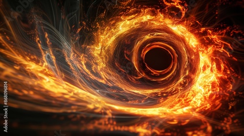 Fiery Spiral Galaxy in Space Art Illustration