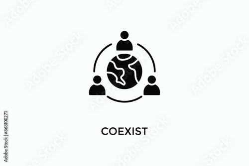 Coexist Vector Icon Or Logo Illustration
