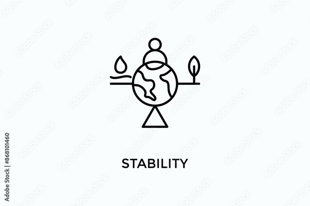 Fototapeta premium Stability Vector Icon Or Logo Illustration