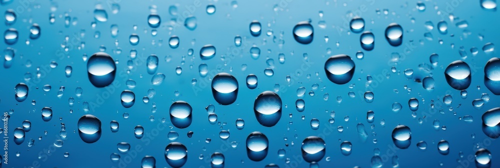 Water Droplets on a Blue Surface Water Droplets on a Blue Surface