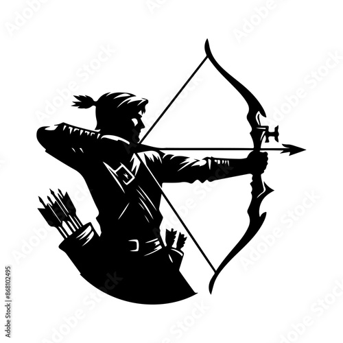 Archer vector illustration design. Archer silhouette vector illustration logo template Archer Silhouette. Archer Sport design template.