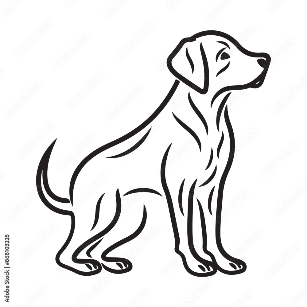 Tuck dog single Line Icon Vector Design outline.
Tuck dog single Line Icon Vector Design outline.