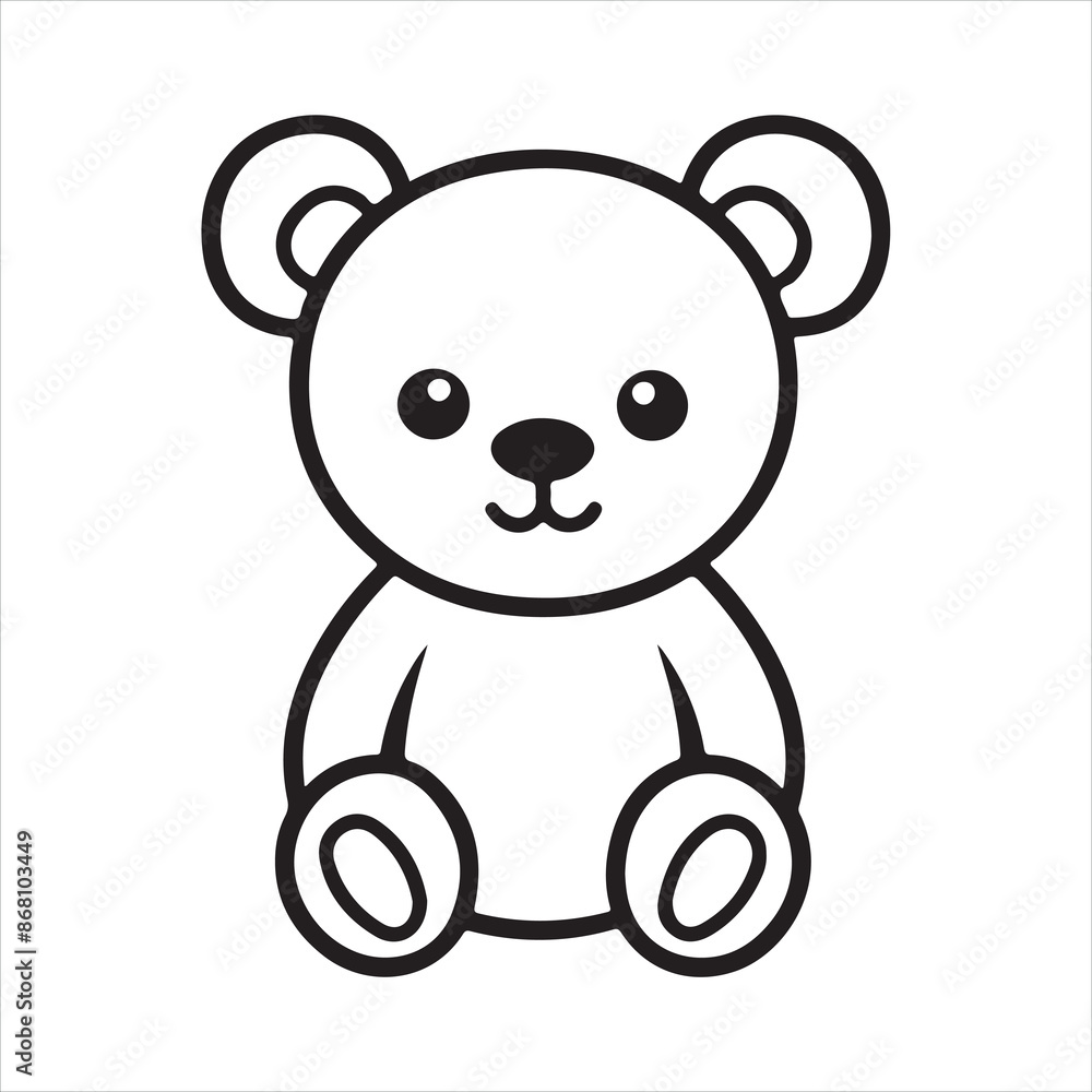 Teddy single Line Icon Vector Design outline.
Teddy single Line Icon Vector Design outline.