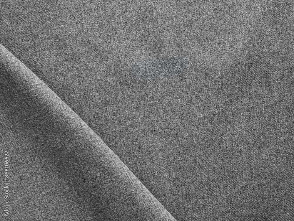 Fototapeta premium Background Fabric Grey Texture Satin Black Gray Linen Cloth Wallpaper Cotton Pattern Grunge Fiber Surface Backdrop Product Presentation Display, Abstract Rough Material Art Canvas Fashion Clothing.