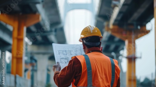 Intelligent professional male civil engineer looking at work point