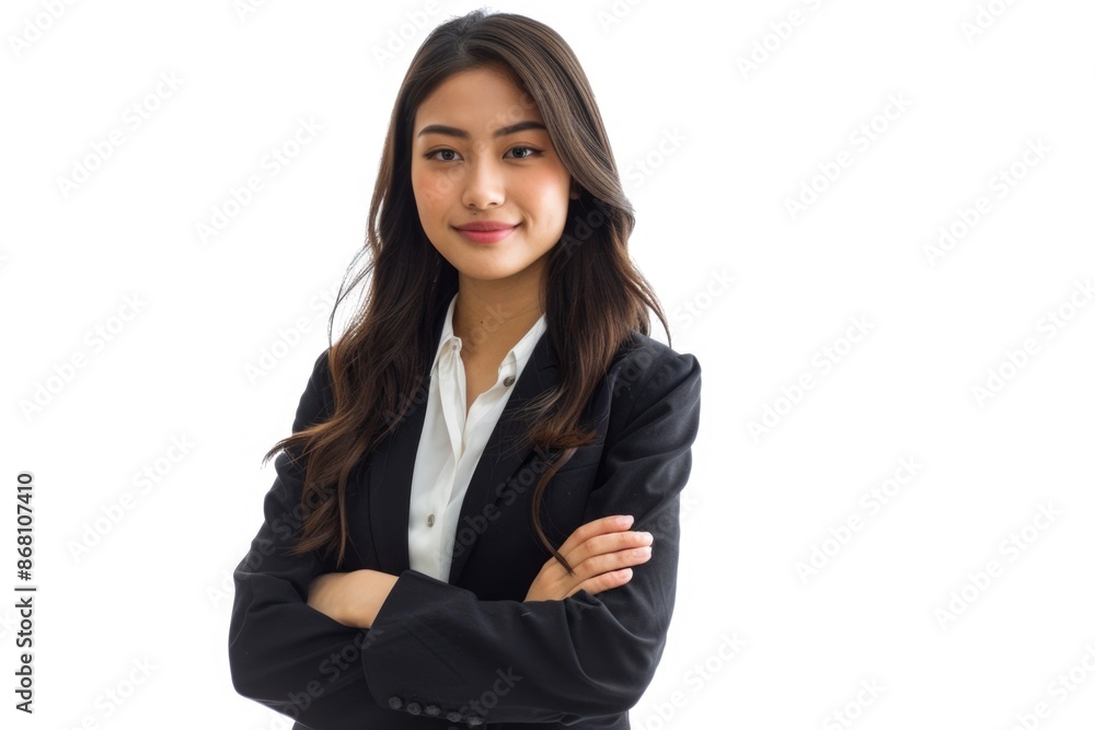 Confident young Asian female entrepreneur in office attire smiling Confident young Asian female entrepreneur in office attire smiling