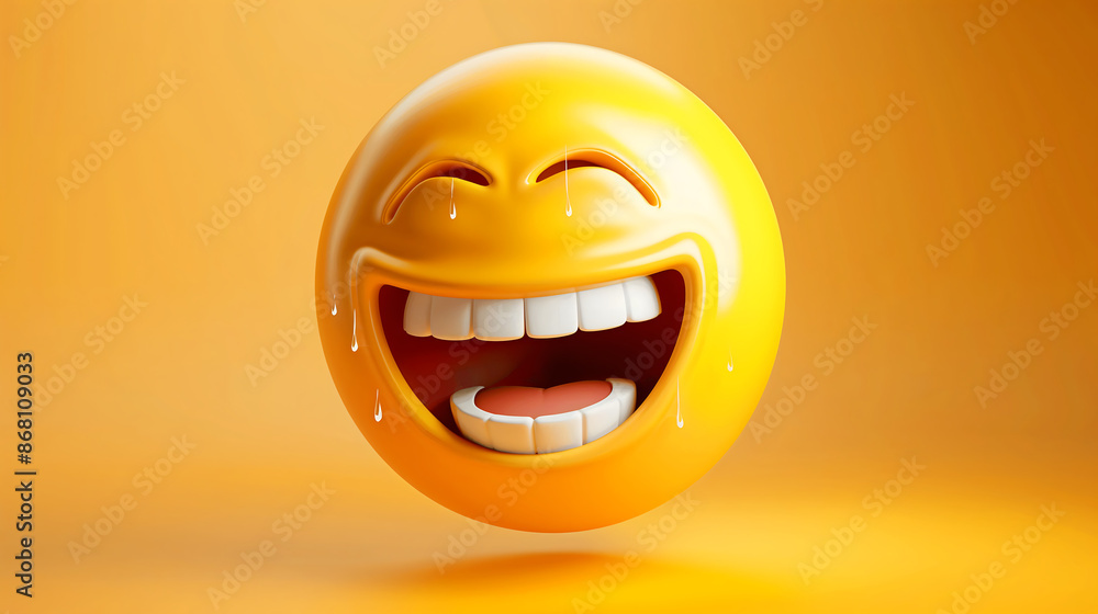 3d emoji laughing yellow background, 2D illustration, high resolution photography, high quality. 3d emoji laughing yellow background, 2D illustration, high resolution photography, high quality.