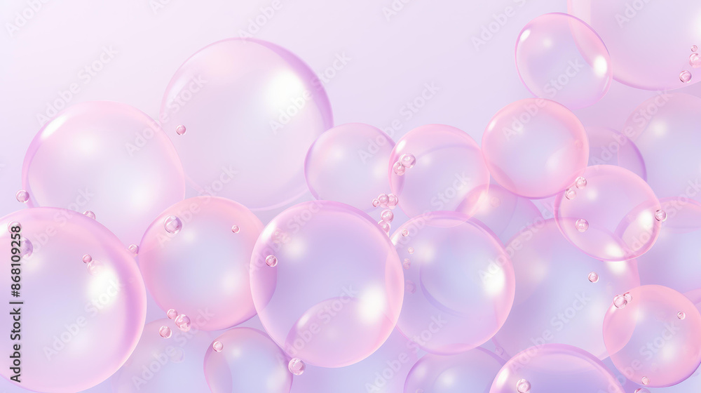 A serene pastel color palette of lilac and light blue soap bubbles create a calming and airy texture for backgrounds and banners. A serene pastel color palette of lilac and light blue soap bubbles create a calming and airy texture for backgrounds and banners.
