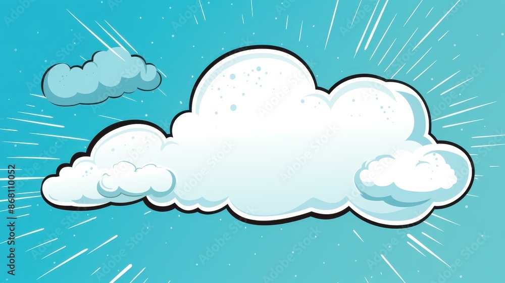 Playful handdrawn comic speech bubble on a blue background for creative projects. Playful handdrawn comic speech bubble on a blue background for creative projects.