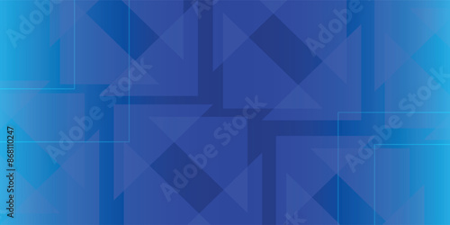 abstract blue geometric banner background with overlapping diagonal layers for technology concept.