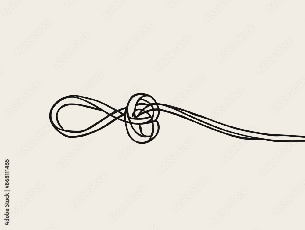Fototapeta premium Continuously Untitled: Celebrating the Imperfections of New Beginnings in a Minimalist Single-Line Drawing