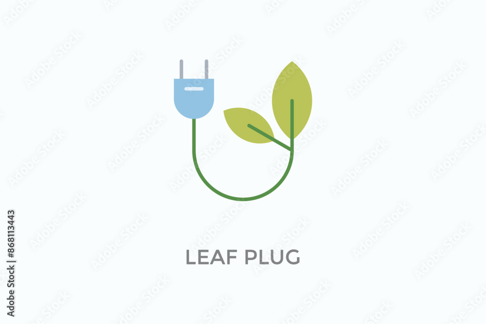 Leaf Plug Vector Icon Or Logo Illustration Leaf Plug Vector Icon Or Logo Illustration