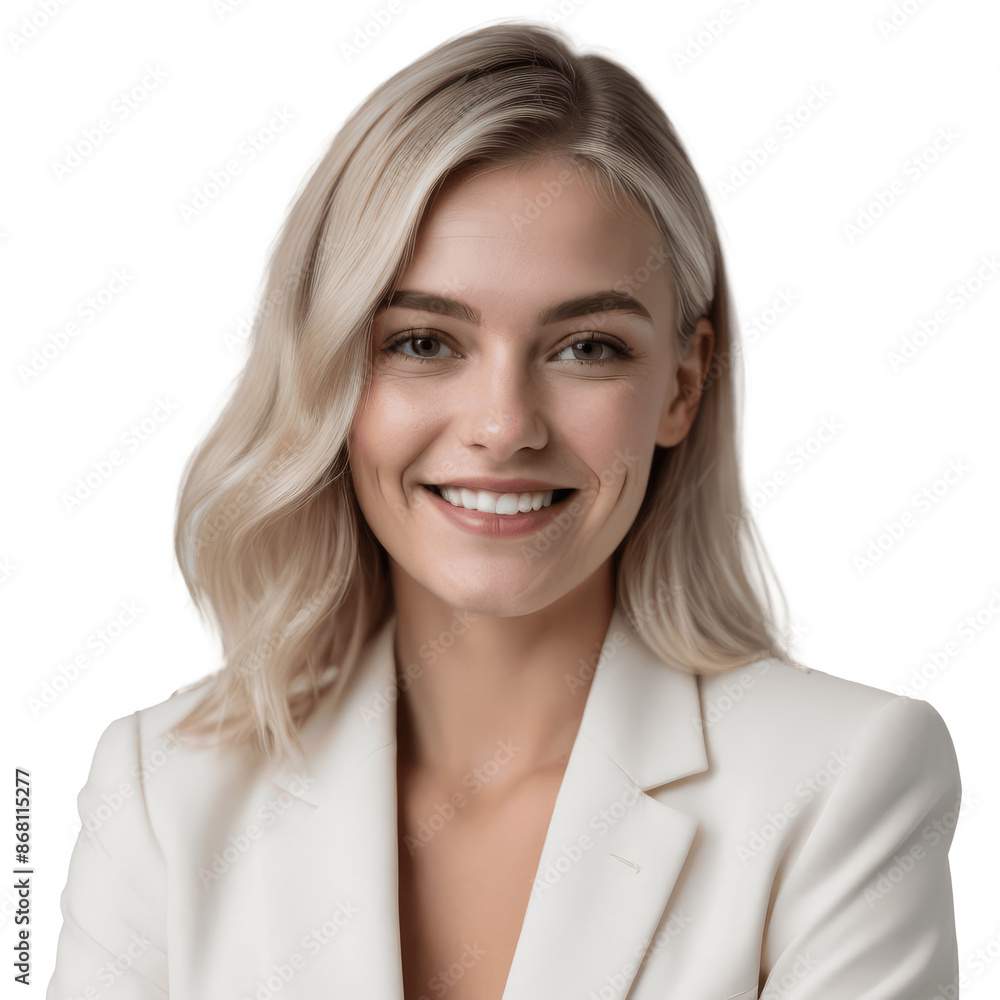 portrait of a smiling blonde hair businesswoman in suit isolated on transparent background portrait of a smiling blonde hair businesswoman in suit isolated on transparent background