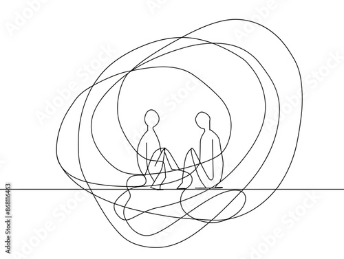 Encircling Care: A Single-Line Embrace of Vulnerability
