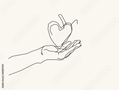 Delicate Heart in Fragile Hand: A Symbol of Tenderness and Healing