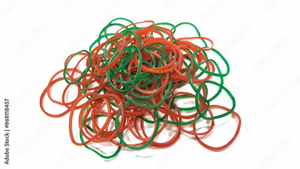 Rubber bands for fastening things. Red and green rubber bands are useful in trade. Rubber bands for fastening things. Red and green rubber bands are useful in trade.