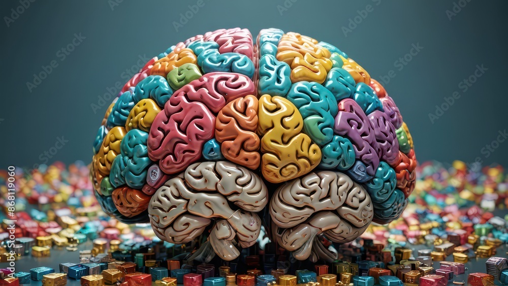 Fototapeta premium Colorful Brain with Shiny Surface.