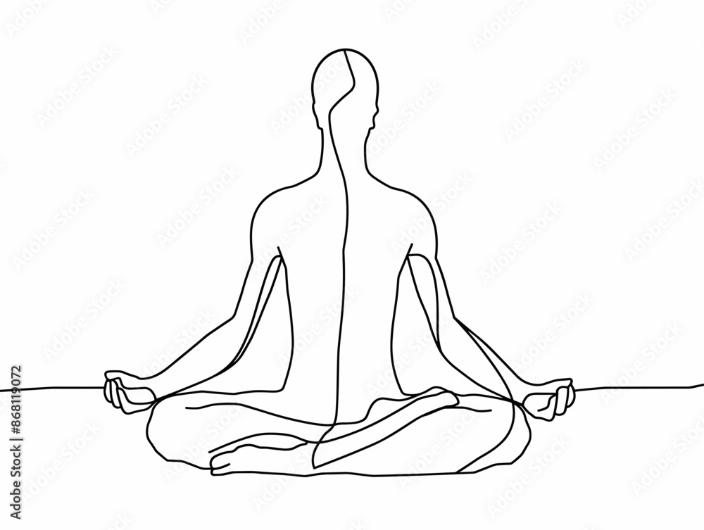 One-Line Depiction of Meditation: A Journey into Inner Peace and Mindfulness One-Line Depiction of Meditation: A Journey into Inner Peace and Mindfulness