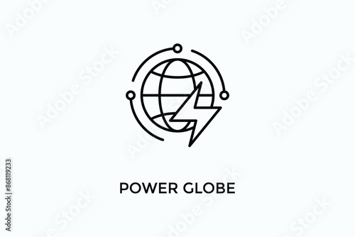 Power Globe Vector Icon Or Logo Illustration