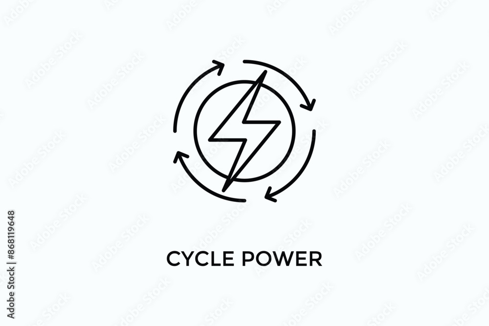 Cycle Power Vector Icon Or Logo Illustration Cycle Power Vector Icon Or Logo Illustration