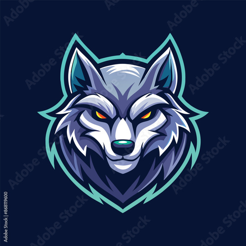 wolf mascot esport logo vector