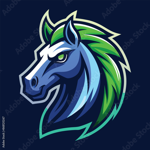 horse mascot esport logo vector