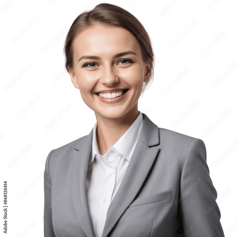 portrait of a smiling businesswoman in grey suit isolated on transparent background portrait of a smiling businesswoman in grey suit isolated on transparent background